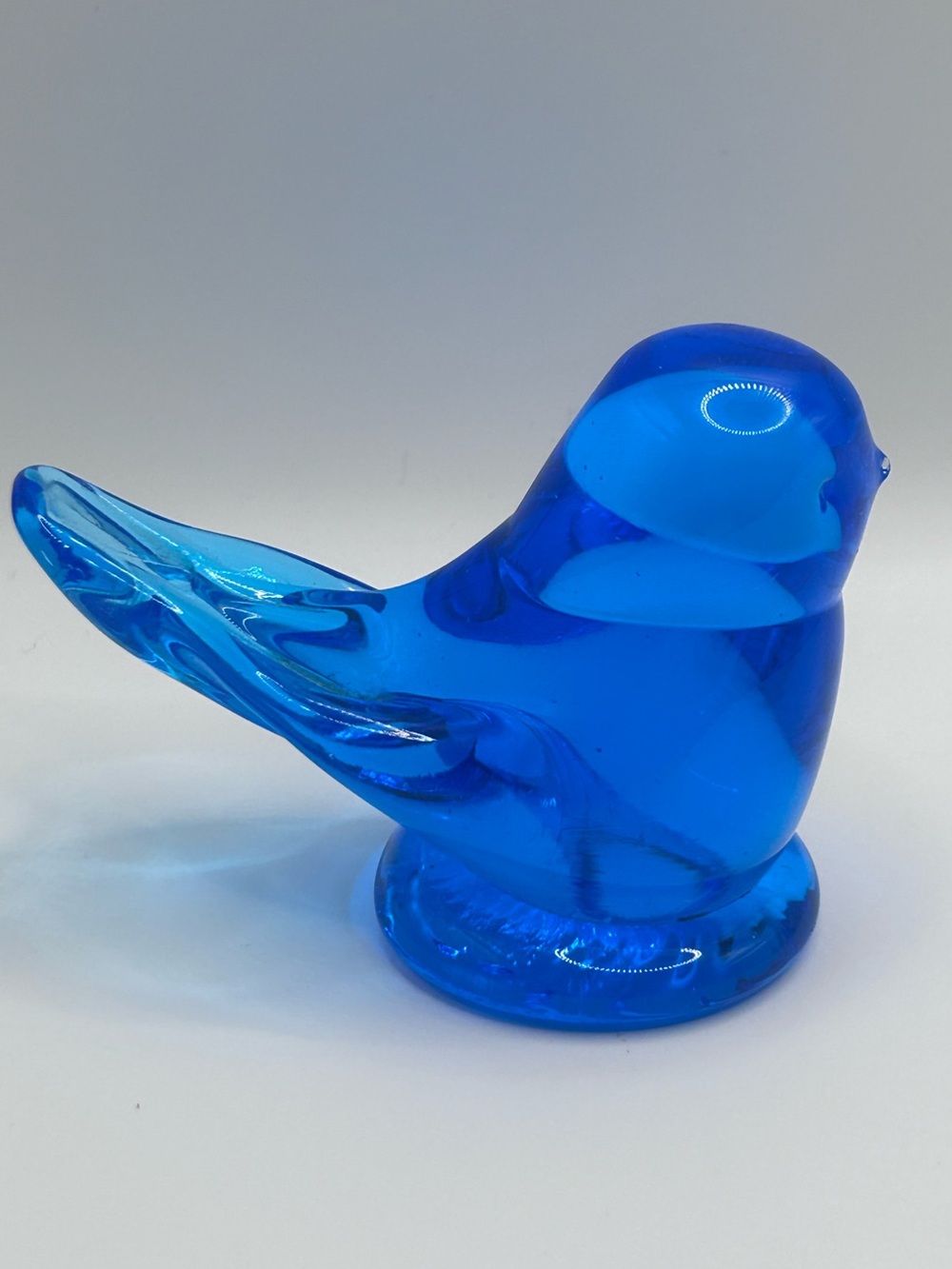 1993 Leo Ward Bluebird of Happiness | Signed Cobalt Blue Art Glass Figurine